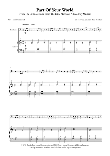 Part Of Your World (arr. Tom Drummond)