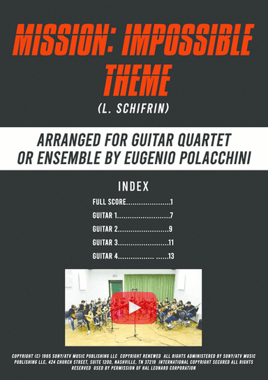 Mission: Impossible Theme  from the Paramount Television Series MISSION: IMPOSSIBLE (arr. Eugenio Polacchini)