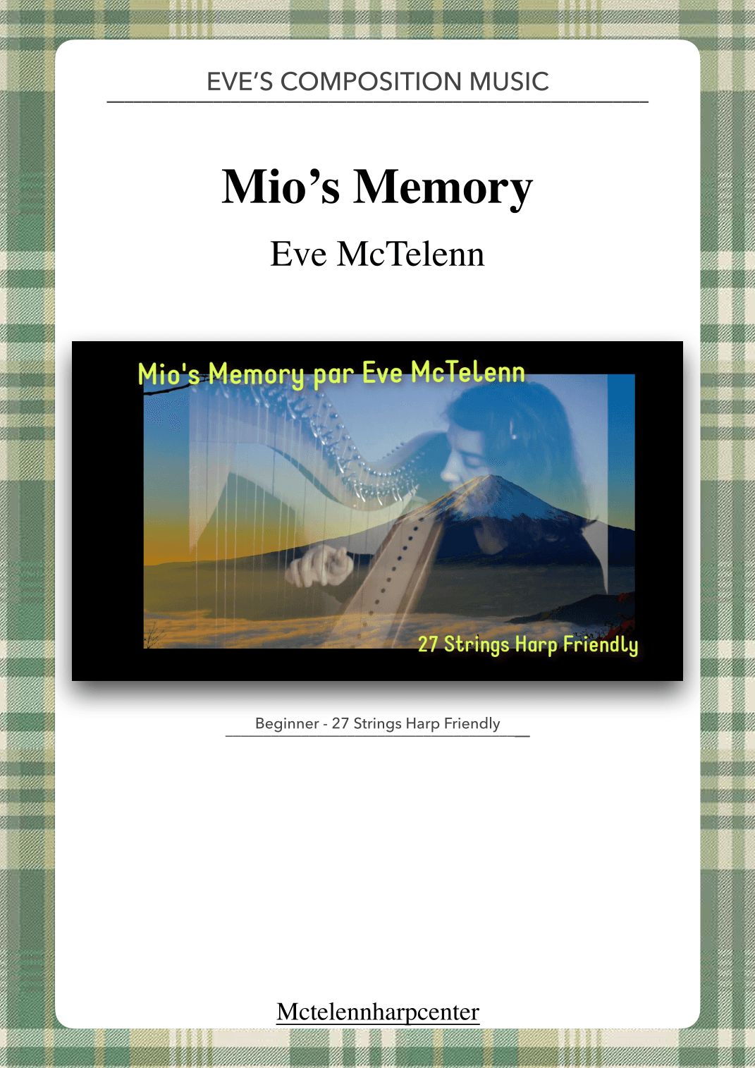 Mio's Memory - beginner & 27 String Harp | McTelenn Harp Center