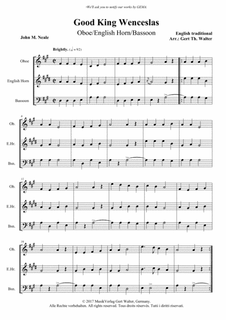 Good King Wenceslas (arr. Gert Th. Walter)