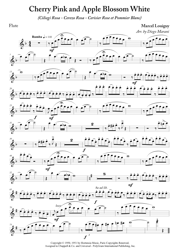 Cherry Pink And Apple Blossom White (arr. Diego Marani)