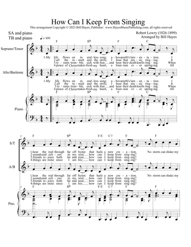 How Can I Keep From Singing (arr. Bill Hayes)