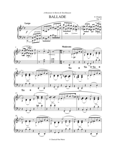 Chopin - Ballade No. 1 in G Minor, Op. 23(Piano) (arr. MPS)