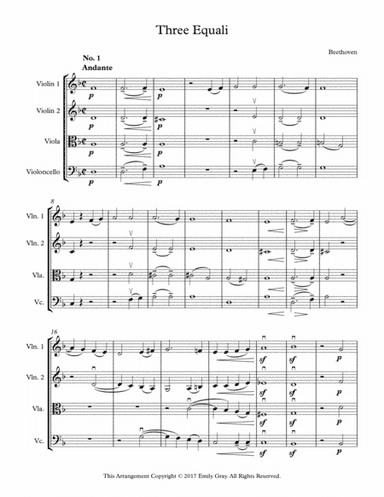 Three Equali for String Quartet (arr. Emily Gray)