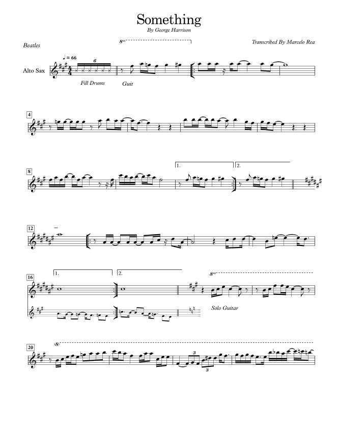 Something (arr. Arranje By Marcelo Rea)