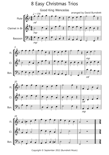 8 Easy Christmas Trios for Wind (arr. David Burndrett)