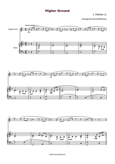 Higher Ground, Gospel Hymn for English Horn and Piano (arr. David McKeown)