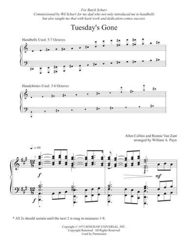 Tuesday's Gone (arr. William A. Payn)