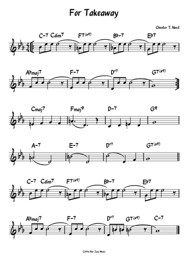 Café Jazz Music with Relaxing Piano; Complete Concert-pitch Lead Sheets