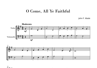 O Come, All Ye Faithful (Easy Violin and Cello Duo) (arr. Gisele Sant'Ana)