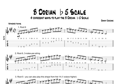 B Dorian b5 Scale (4 Ways to Play)