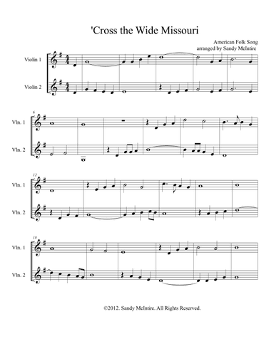 'Cross the Wide Missouri (arr. Sandy McIntire)