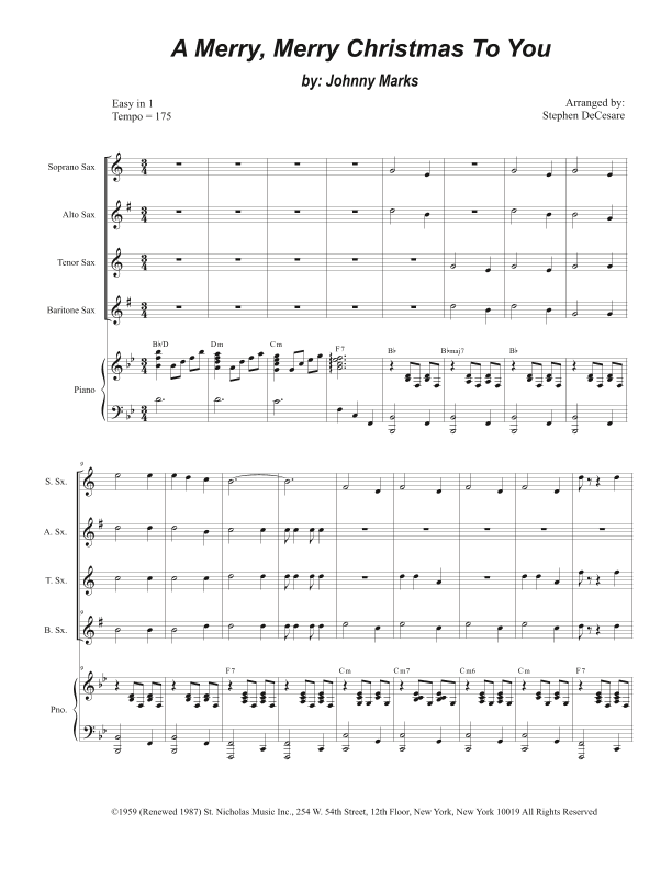 A Merry, Merry Christmas To You (arr. Stephen DeCesare)