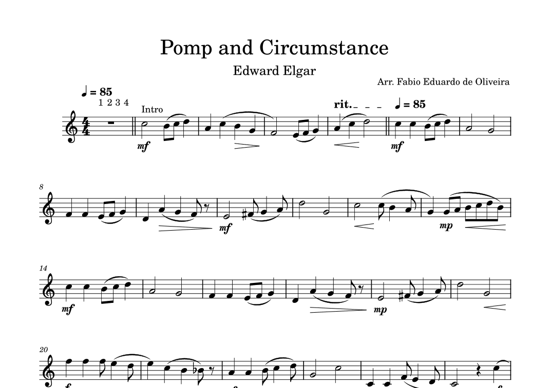 Pomp and Circumstance - Easy Arrangement (arr. Fabio Eduardo de Oliveira)