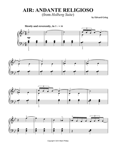 Air: Andante religioso (from Holberg Suite) (arr. Mark Phillips)