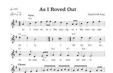 As I Roved Out (arr. Riverside Guitar School)