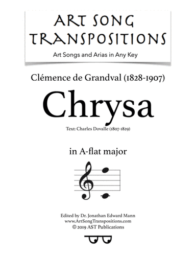 DE GRANDVAL: Chrysa (transposed to A-flat major) (arr. ArtSongTranspositions.com)