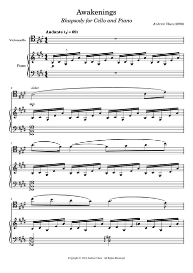 Awakenings - Rhapsody for Cello and Piano