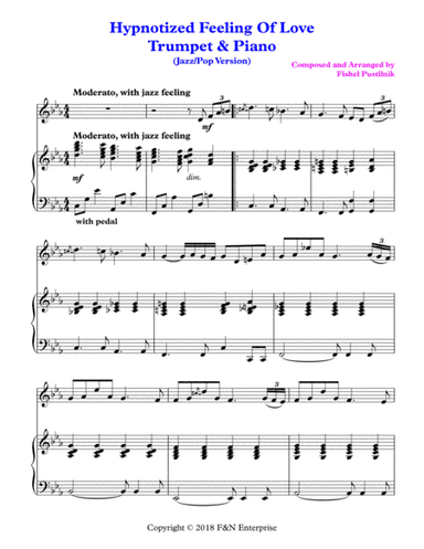 "Hypnotized Feeling Of Love"-Piano Background For Trumpet and Piano
