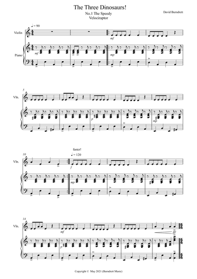 3 Dinosaur Pieces! for Violin and Piano
