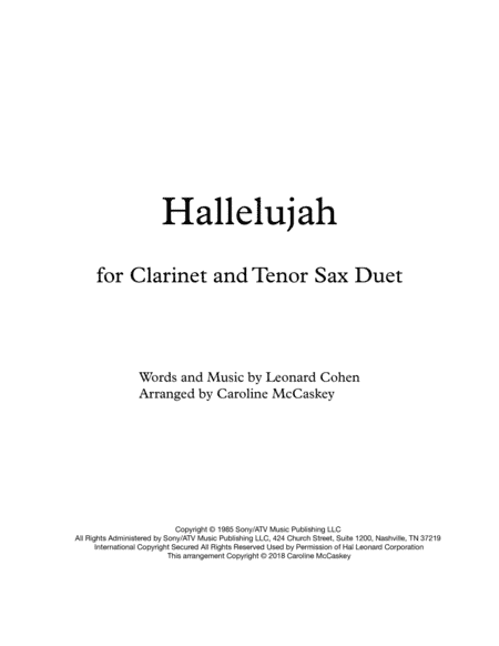 Hallelujah (arr. Caroline McCaskey)