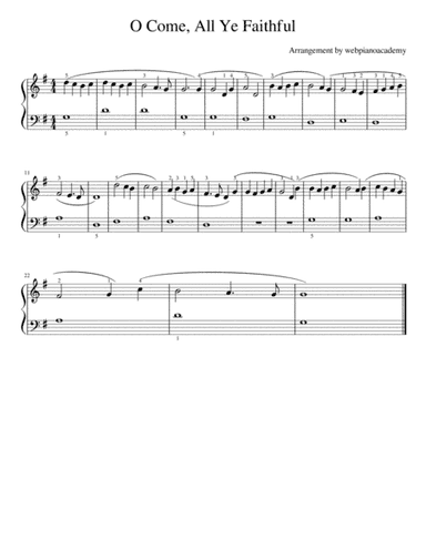 O Come, All Ye Faithful (arr. webpianoacademy)