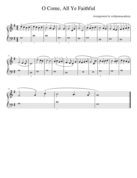 O Come, All Ye Faithful (arr. webpianoacademy)