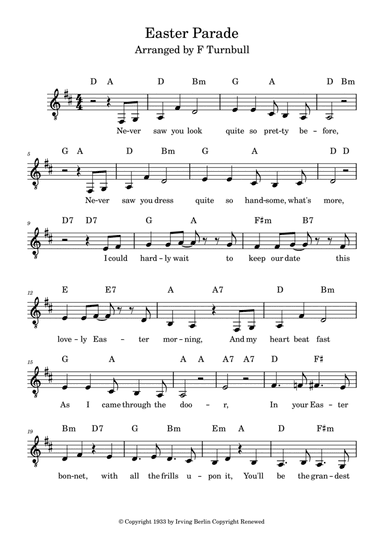 Easter Parade (arr. F Turnbull)