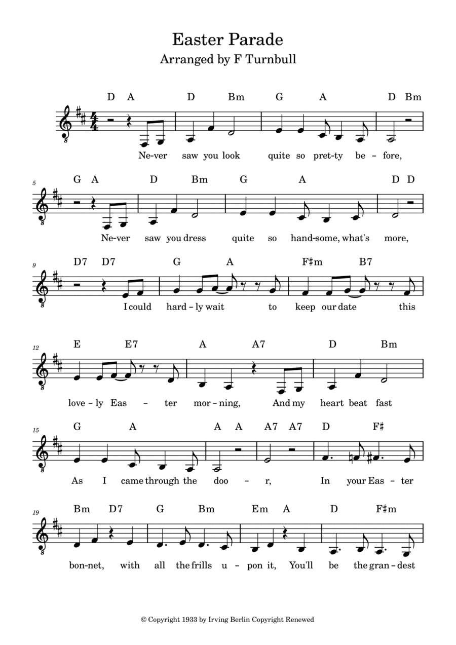Easter Parade (arr. F Turnbull)