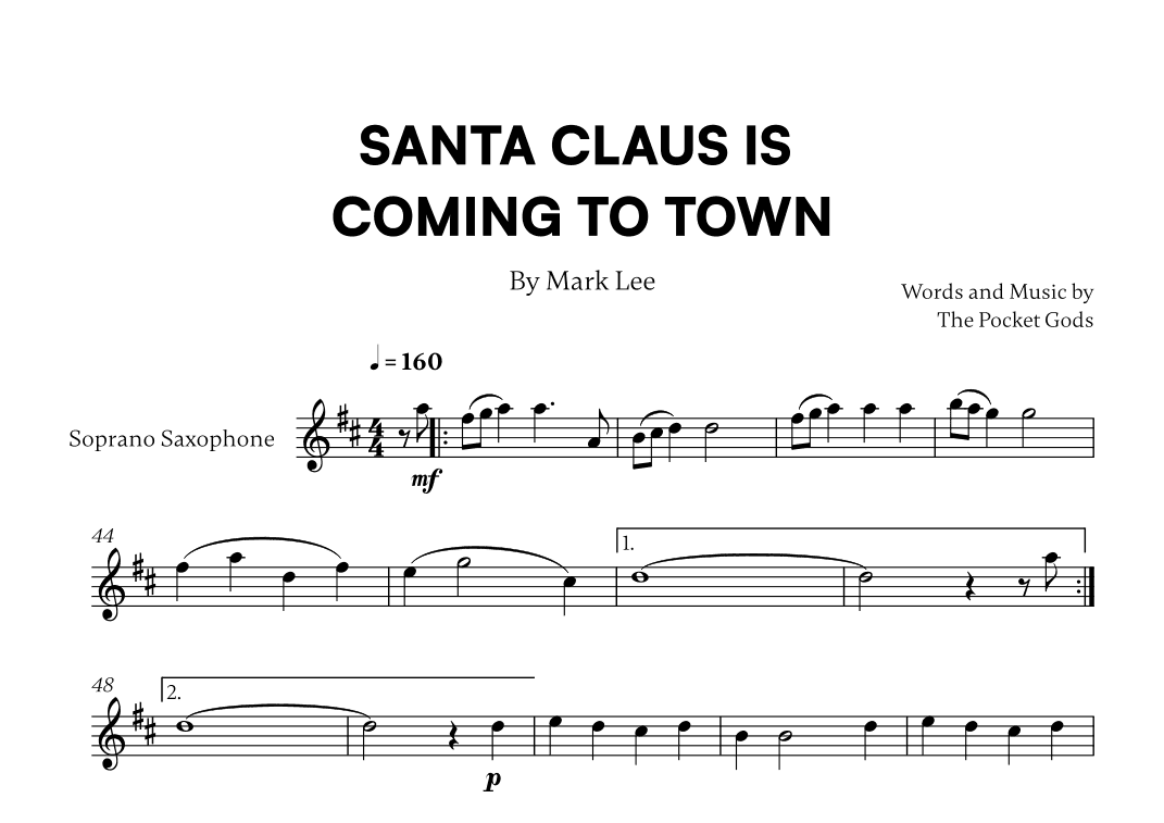 Santa Claus Is Coming To Town (arr. Cadenza Editions)
