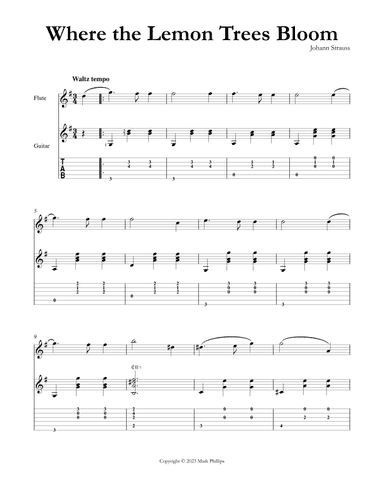 Where the Lemon Trees Bloom (arr. Mark Phillips)