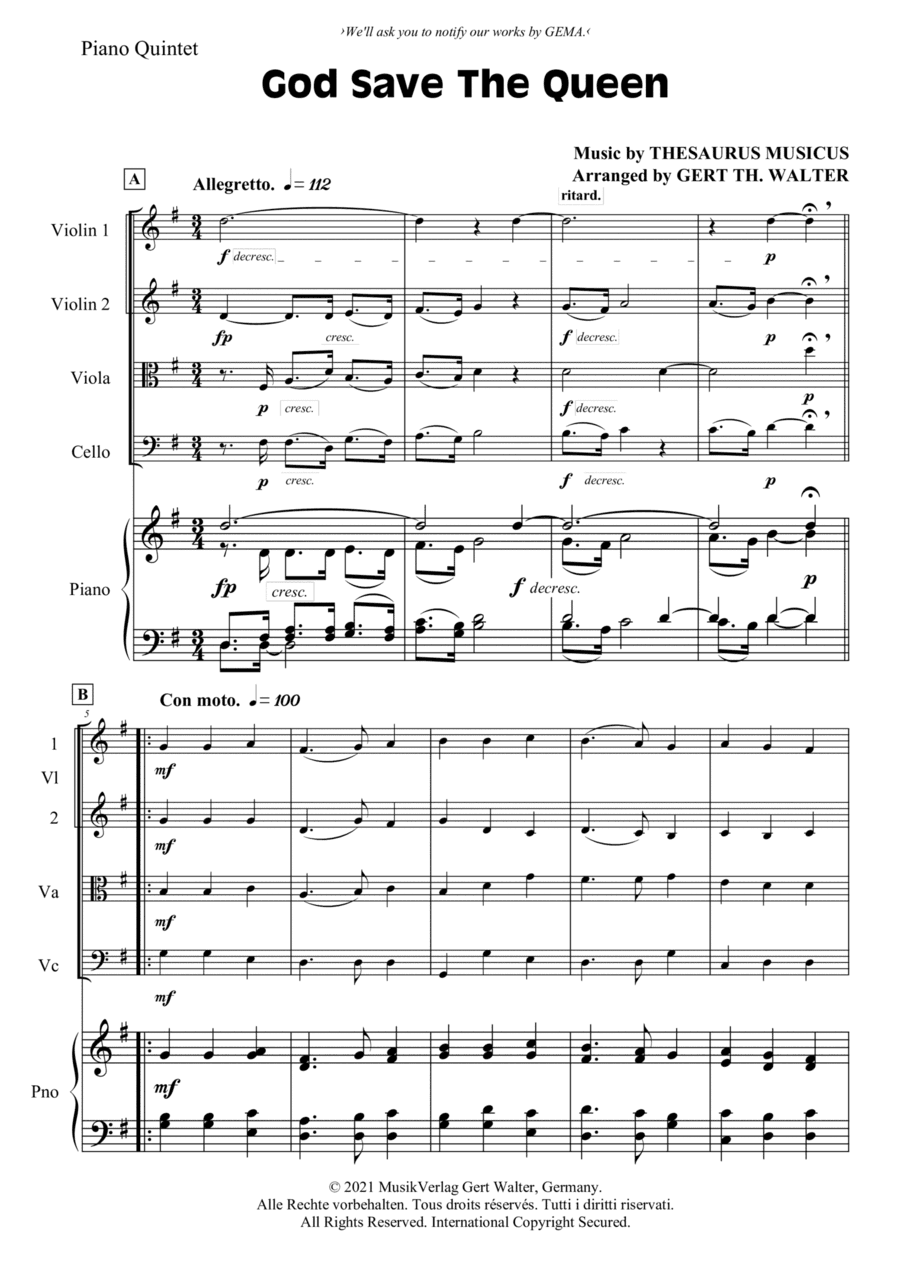 God Save The Queen (arr. Gert Th. Walter)