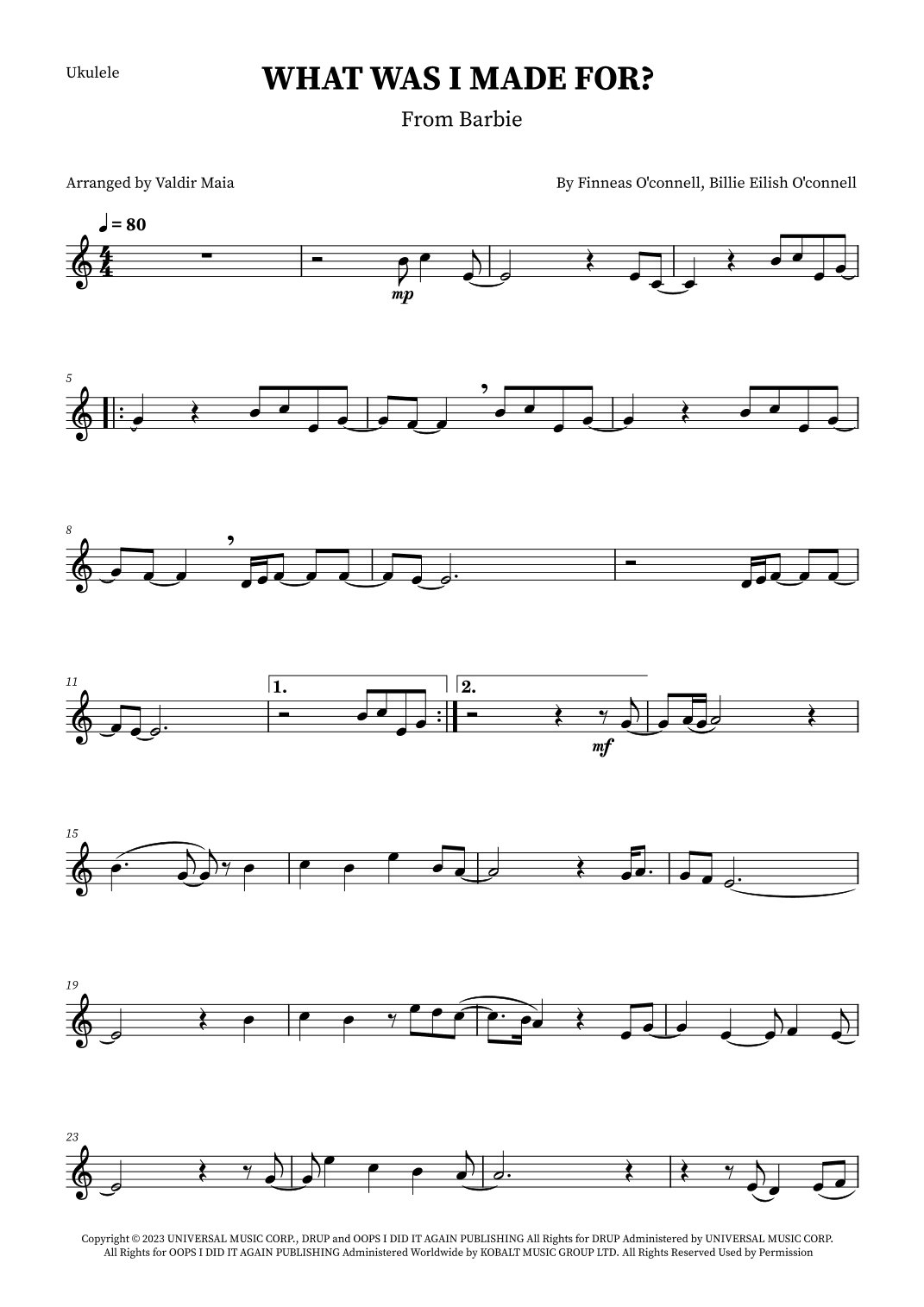 What Was I Made For? (arr. Valdir Maia)