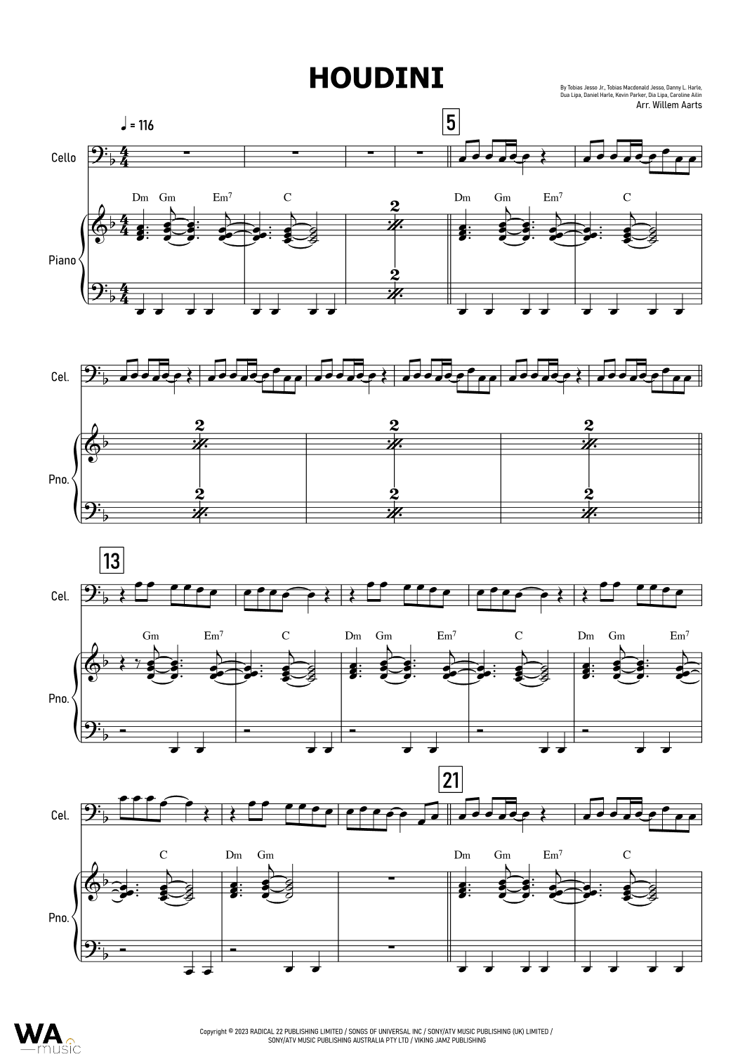 Houdini (arr. Willem Aarts)