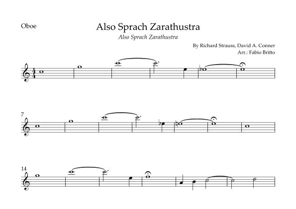 Also Sprach Zarathustra (arr. Fabio Britto)