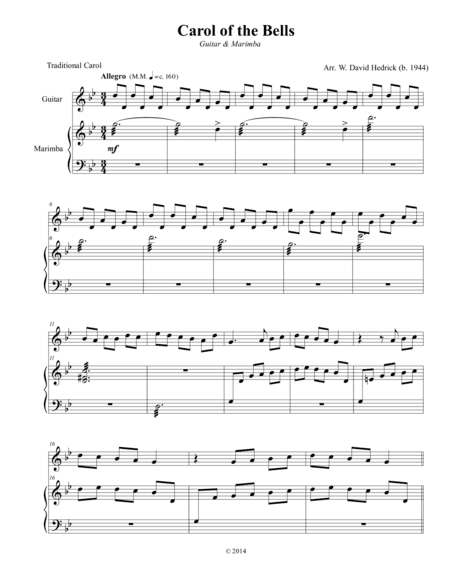 Carol of the Bells (arr. W. David Hedrick)