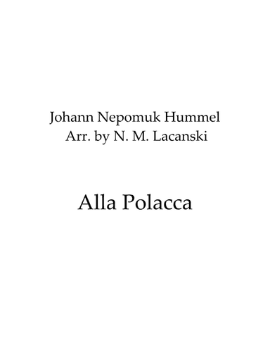 Alla Polacca (arr. Nick M Lacanski)