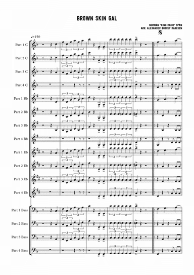 Brown skin gal - Flexi four part (arr. Alexander Bosrup Karlsen)