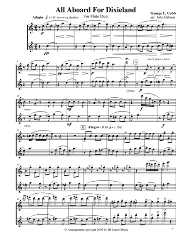 All Aboard for Dixieland for Flute Duet (arr. John Gibson)