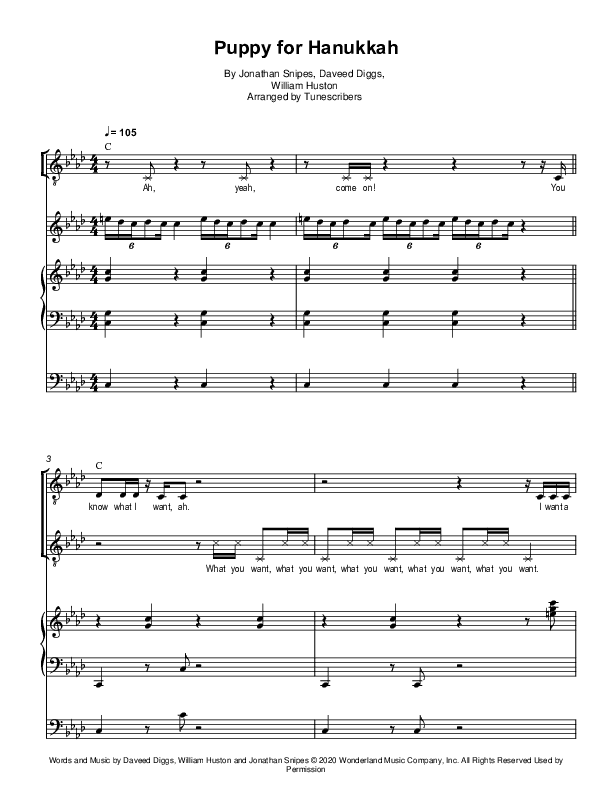 Puppy for Hanukkah (arr. Tunescribers)