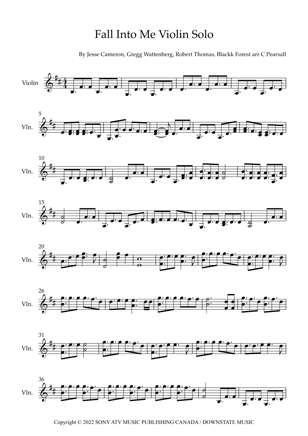 Fall Into Me (arr. Caroline Pearsall)