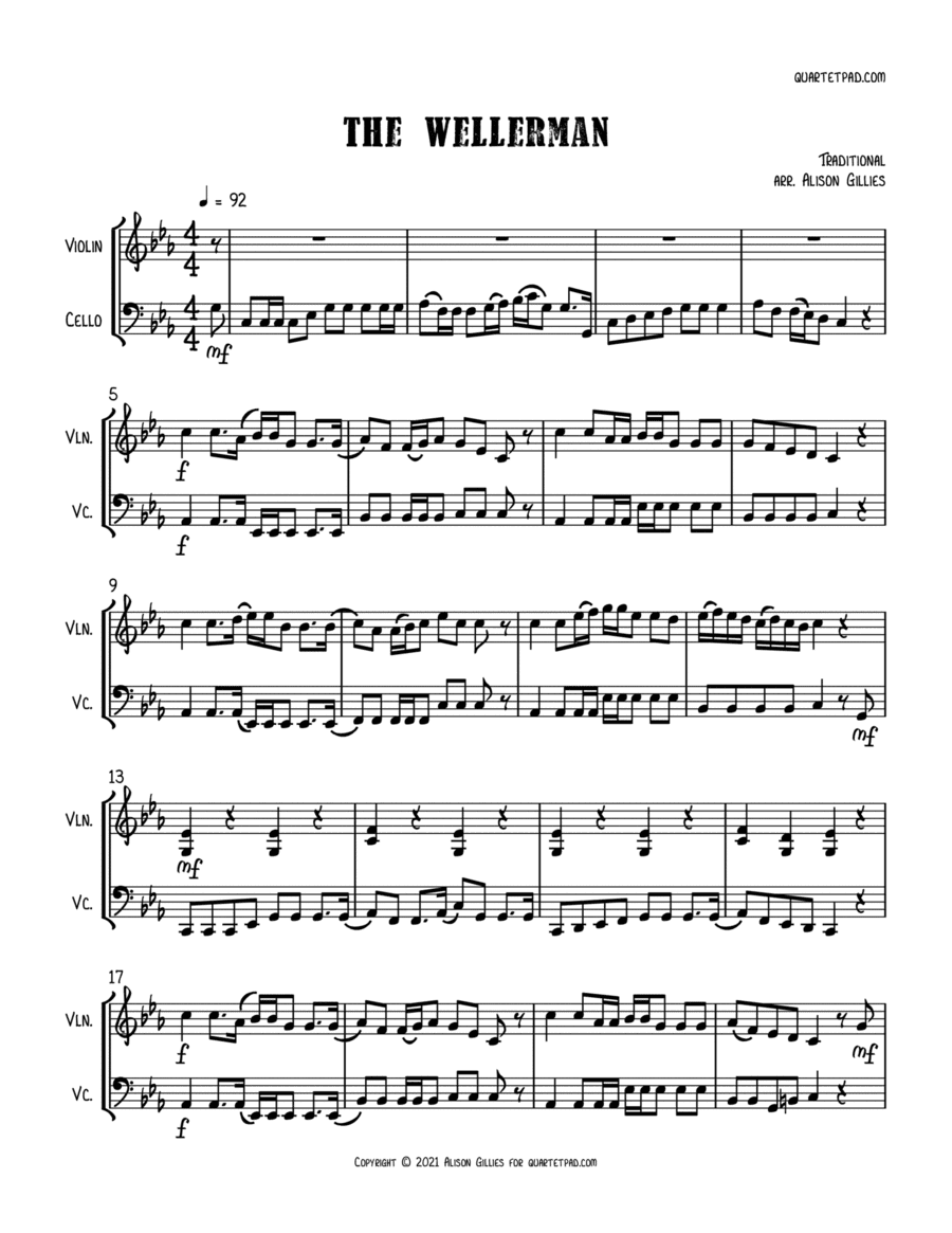 The Wellerman Sea Shanty - Violin & Cello Duet (arr. Alison Gillies)