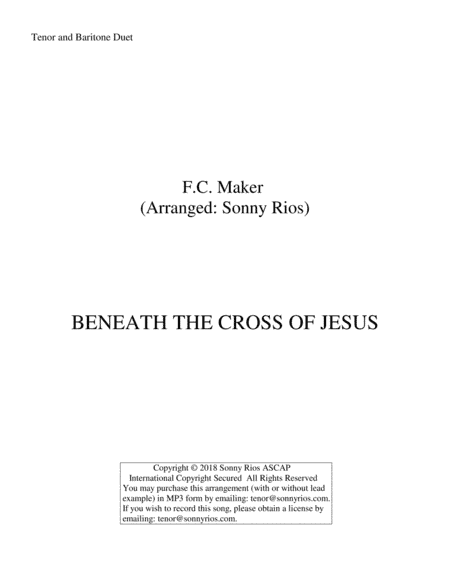 BENEATH THE CROSS OF JESUS (arr. Sonny Rios)