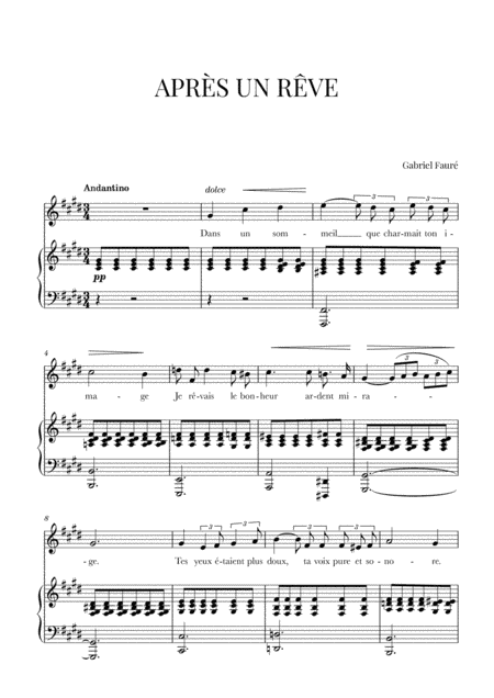 Fauré - Après un Rêve (C-sharp minor) (arr. Cadenza Editions)