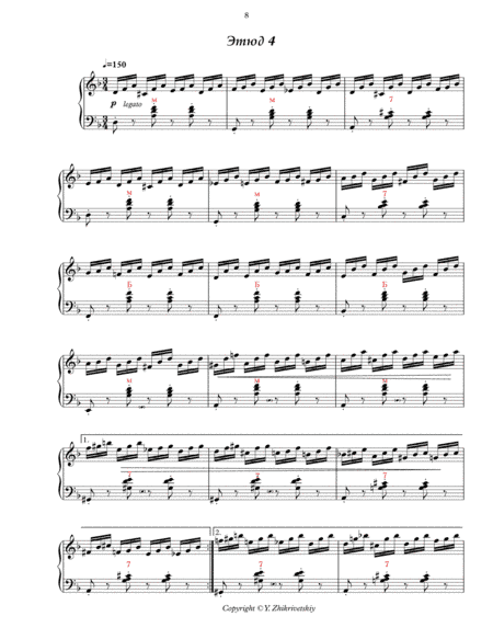 Polyrhythmic etude #4 for accordion: 3 in the left hand - 4 in the right.