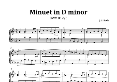 Minuet in D minor, BWV 812/5 (arr. J. S. Bach)
