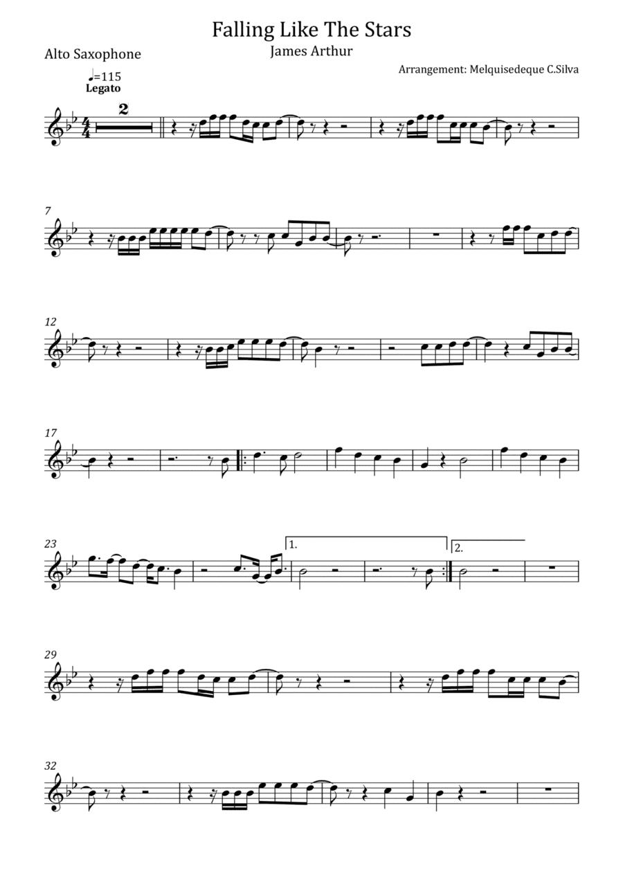 Falling Like The Stars (arr. Melquisedeque C.Silva)