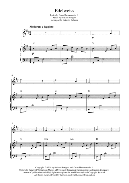 Edelweiss (arr. Kaiserin Rebecca)