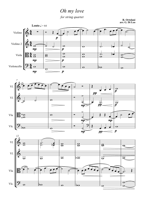 Oh My Love (arr. Giuseppe Di Leo)