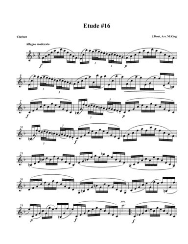 Clarinet Etude #16, Arr. Marten King (arr. Marten King)